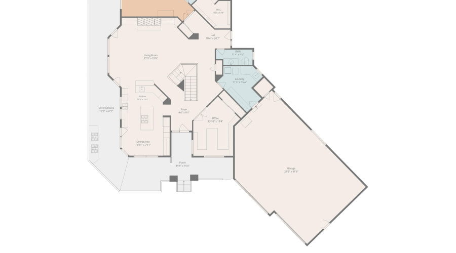 Floor Plan with attached Garage-Main Lev
